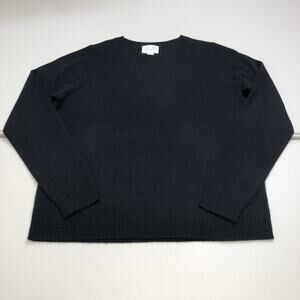 Caslon Women’s 100% Cashmere Crewneck Sweater Black Size Large MSRP 129$